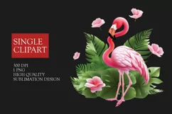 Flamingo Clipart Watercolor, Pink Flamingos Summer Clip Art Product Image 1