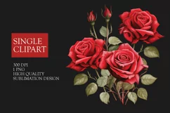 Red Roses Clipart, Red Rose Png, Floral Arrangement Product Image 1