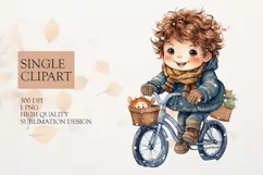 Cute girl with winter coat clipart png Product Image 1