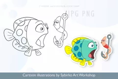 Fish & Worm PNG, Cute Funny Kisses Valentines Day Clipart Product Image 1