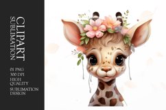 Watercolor baby giraffe clipart Product Image 1