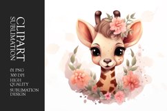 Watercolor baby giraffe clipart Product Image 1