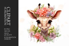 Watercolor baby giraffe clipart Product Image 1