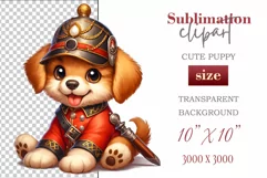 Cute and adorable cartoon puppy on American flag background with white flowers. Perfect for 4th of july Independence Day. Create a joyful mood with this adorable character.