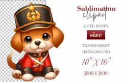 Cute and adorable cartoon puppy on American flag background with white flowers. Perfect for 4th of july Independence Day. Create a joyful mood with this adorable character.