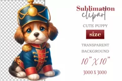 Cute and adorable cartoon puppy on American flag background with white flowers. Perfect for 4th of july Independence Day. Create a joyful mood with this adorable character.