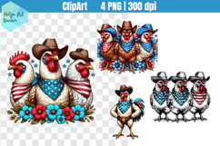 Patriotic chicken Sublimation | ClipArt Product Image 1