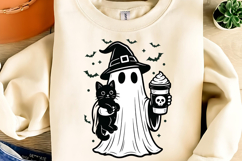 Pumpkin Spice Ghost PNG, Halloween Cat Clipart, Halloween Product Image 3