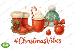 Christmas Vibes Cocoa Mug PNG, Christmas Vibes PNG, Santa Product Image 1