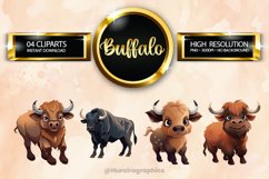 Buffalo Clipart 04 variations Product Image 1