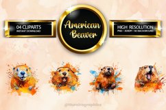 American Beaver Clipart 04 variations Product Image 1