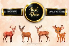 Red Deer Clipart 04 variations Product Image 1