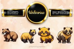 Wolverine Clipart 04 variations Product Image 1