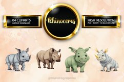 Rhinoceros Clipart 04 variations Product Image 1