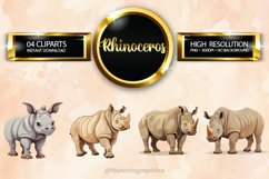 Rhinoceros Clipart 04 variations Product Image 1