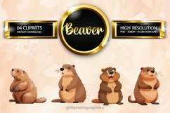 Beaver Clipart 04 variations Product Image 1