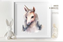 Unicor Portrait | Watercolor Clipart in PNG Format Product Image 1
