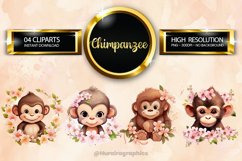 Chimpanzee Clipart 04 variations Product Image 1