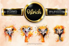 Ostrich Clipart 04 variations Product Image 1