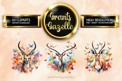 Grants Gazelle Clipart 03 variations Product Image 1