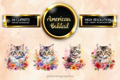 American Bobtail Cat Clipart 04 variations Product Image 1