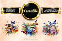 Crocodile Clipart 03 variations Product Image 1