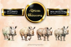 African Rhinoceros Clipart 04 variations Product Image 1