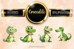Crocodile Clipart 04 variations Product Image 1