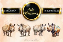 Rhinoceros Clipart 04 variations Product Image 1