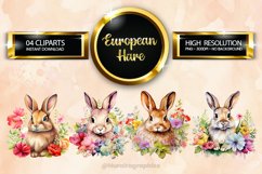 European Hare Clipart 03 variations Product Image 1