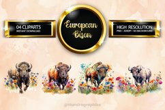 European Bison Clipart 04 variations Product Image 1