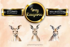 Grey Kangaroo Clipart 03 variations Product Image 1