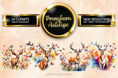 Pronghorn Antelope Clipart 04 variations Product Image 1