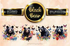 Black Bear Clipart 04 variations Product Image 1