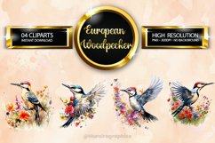 European Woodpecker Clipart 04 variations Product Image 1