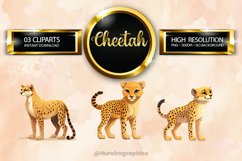 Cheetah Clipart 03 variations Product Image 1
