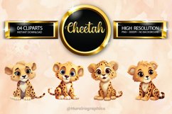 Cheetah Clipart 04 variations Product Image 1