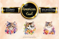 American Curl Cat Clipart 03 variations Product Image 1