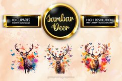Sambar Deer Clipart 03 variations Product Image 1