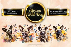 African Wild Dog Clipart 04 variations Product Image 1
