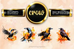 Crow Clipart 04 variations Product Image 1