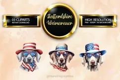 Staffordshire Weimaraner Dog Clipart 03 variations Product Image 1
