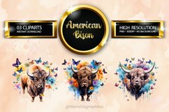 American Bison Clipart 03 variations Product Image 1