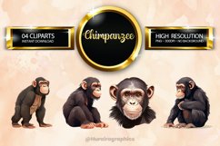 Chimpanzee Clipart 04 variations Product Image 1