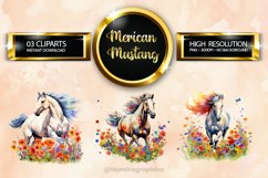 Merican Mustang Clipart 03 variations Product Image 1