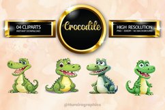 Crocodile Clipart 04 variations Product Image 1