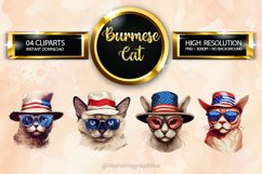 Burmese Cat Clipart 04 variations Product Image 1