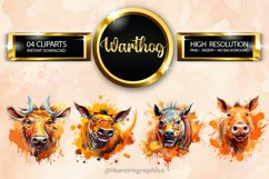 Warthog Clipart 04 variations Product Image 1