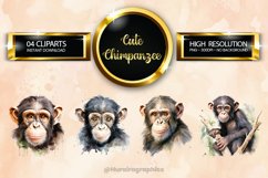 Chimpanzee Clipart 04 variations Product Image 1