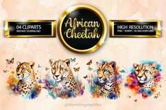 African Cheetah Clipart 04 variations Product Image 1